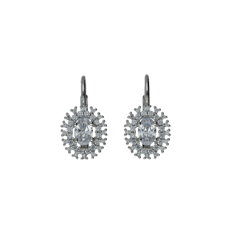 SOFIA MILANI – Orecchini A Perno In Argento 925 Con Zircone, Placcati In Rodio, Design A X, Regalo In Elegante Scatola, Ipoallergenici